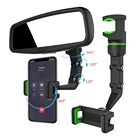 Вращающийся на 360  Автомобильный держатель для телефона, Автомобильный кронштейн для зеркала заднего вида, универсальный зажим для автомобиля, поддержка GPS, автомобильная подставка для мобильного телефона