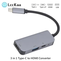 lcckaa 3 in 1 usb c to hdmi cable converter for samsung huawei apple mac ns usb 3 1 type c to hdmi 4k adapter cable