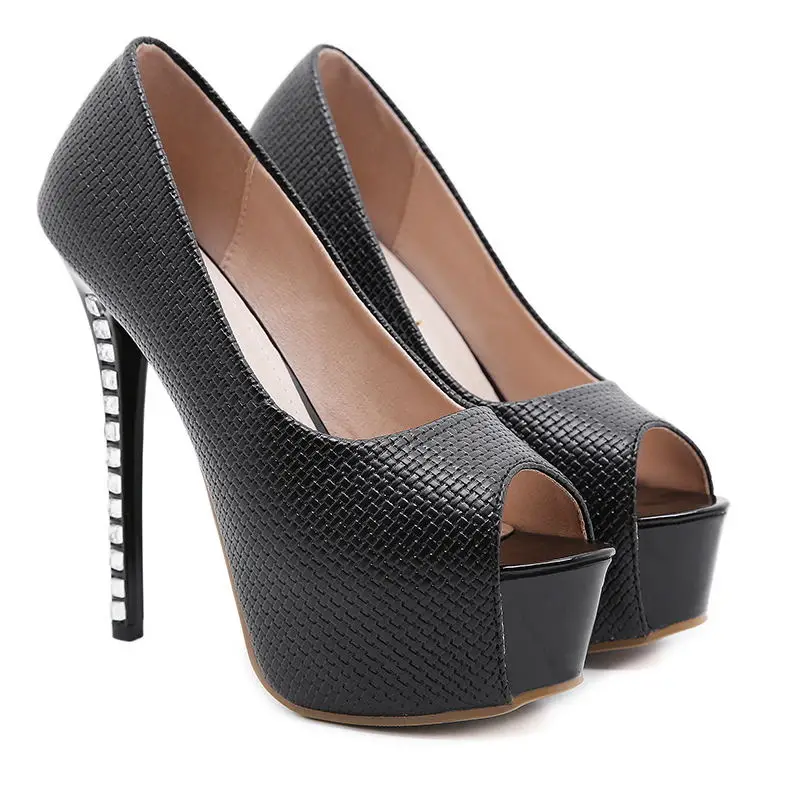 

Fashion Platform Sexy Stiletto Fish Mouth Women Shoes Open Toe Pumps Shoes