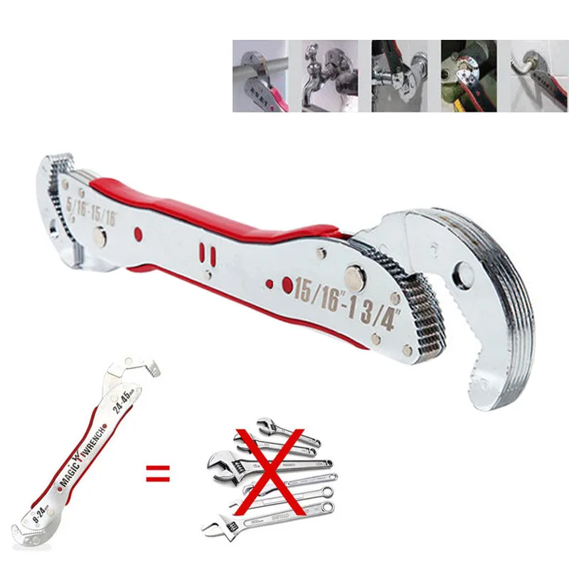 

9-45mm Adjustable Multi Purpose Magic Spanner Tools Universal Wrench Pipe Adjustable Spanner Adjustable Grip Wrench 1 pc