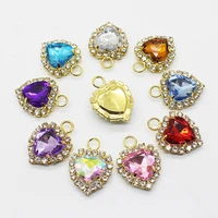 10pcs lot korean jewelry accessories peach heart claw drill wall single hanging rhinestone pendant