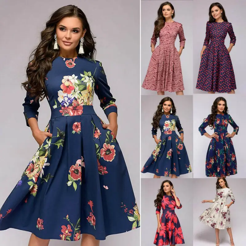 Осенне-зимнее женское платье в стиле ретро с длинным рукавом облегающее