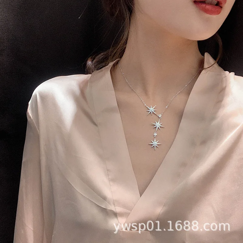 

Fashion Eight-pointed Star Necklace Women's Clavicle Chain Korean Temperament Wild Simple Personality Necklace Jewelry