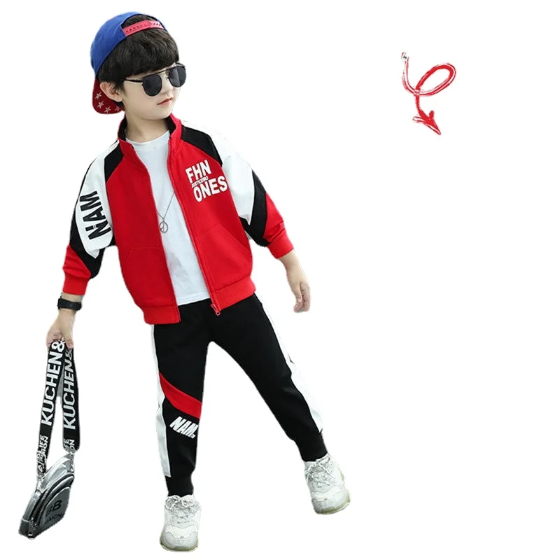 

Костюм для мальчиков на весну и осень, новинка, детский модный костюм из двух предметов, пальто и брюки, спортивный костюм, одежда для детей 4,...