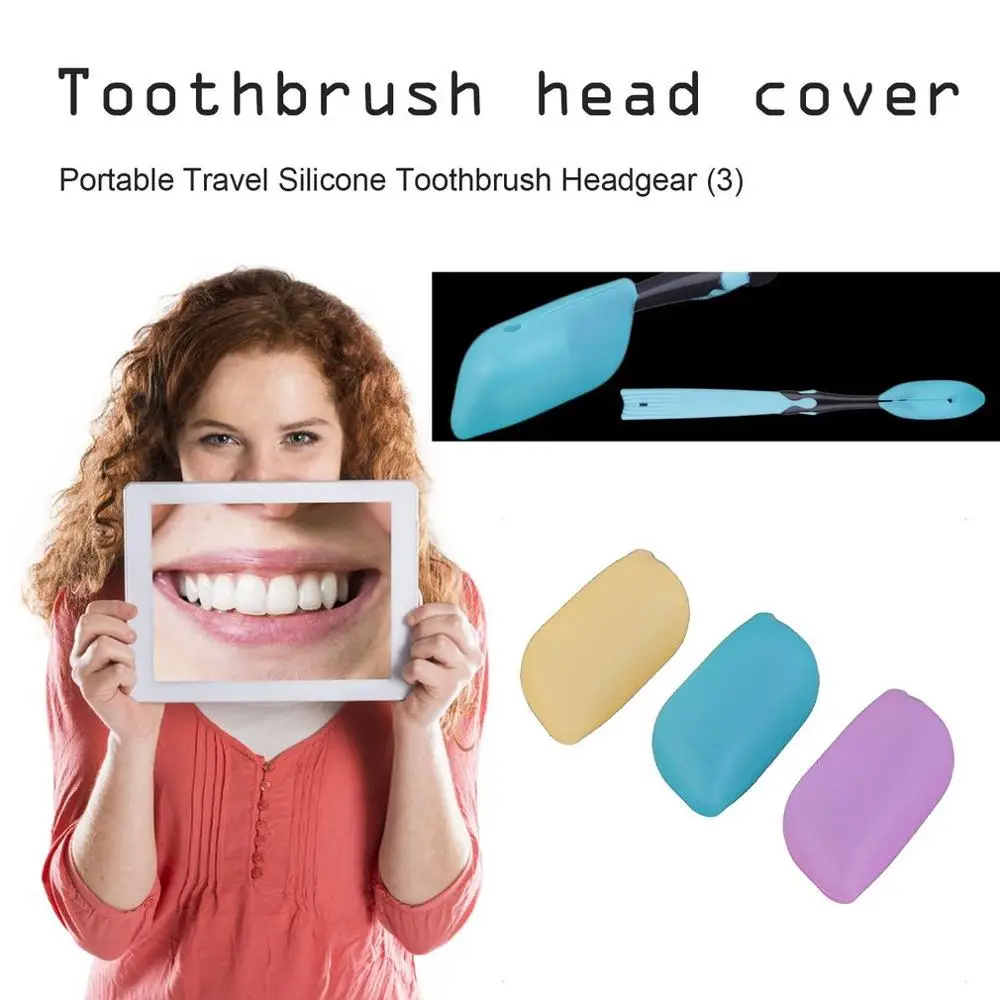 

3PCS Portable Toothbrush Holders Silicon Soft Travel Camping Holding Toothbrush Head Case Cover Protective Caps Keep Clean