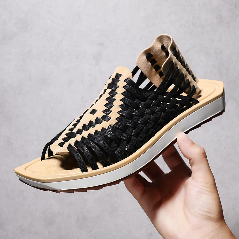 

Summer Men Sandals Fashion Handmade Weaving Design Breathable Casual Beach Shoes Outdoor Sandals For Men