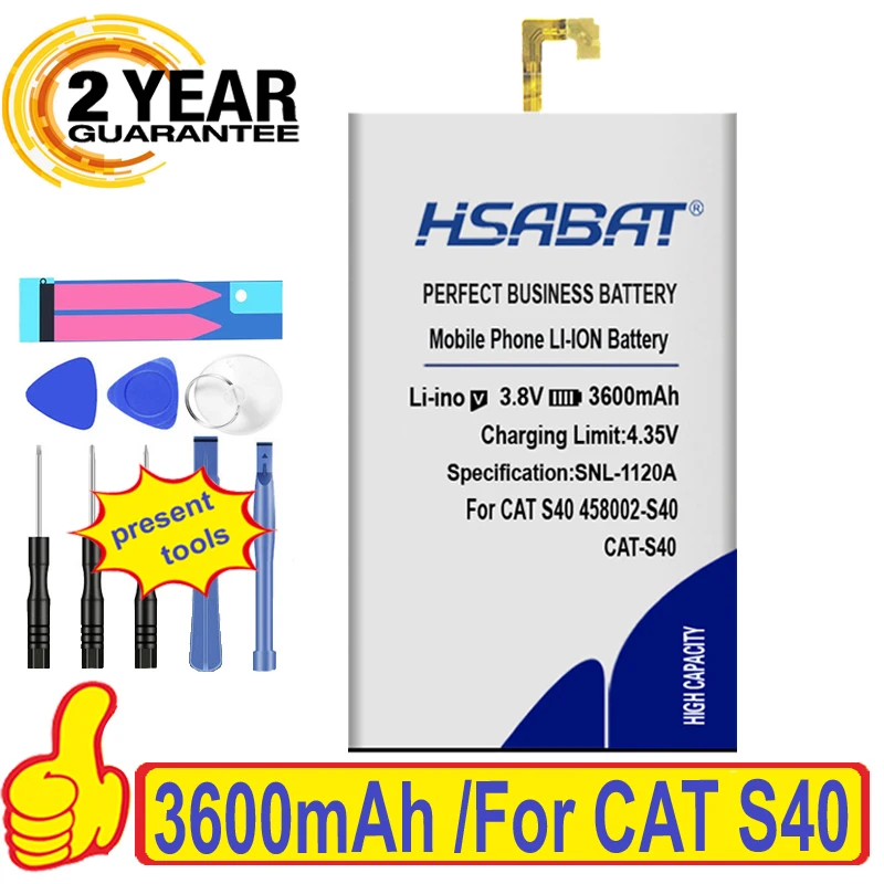 Аккумулятор HSABAT 100% мА · ч для CAT S40 458002-S40 3600 оригинал | Мобильные телефоны и
