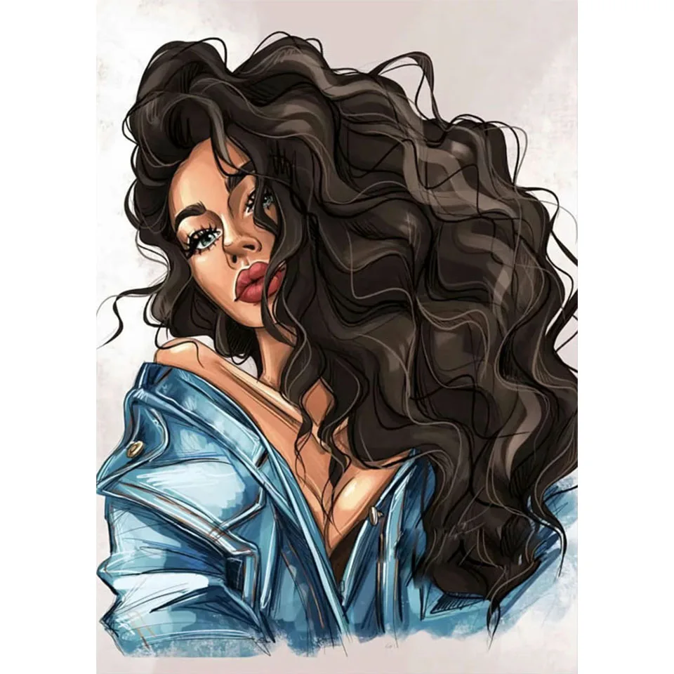 

CROSS Abstract Fashion Girl Acrylic Painting By Numbers Kits Draw On Canvas DIY Frame Pictures By Numbers Home Wall Art Decor