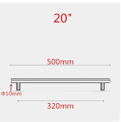 20inch 320mm Дверца кухонного шкафа из нержавеющей стали Т-образная ручка для шкафа Мебельная ручка ящика шкафа Ручка - Цвет: 20inch 320mm