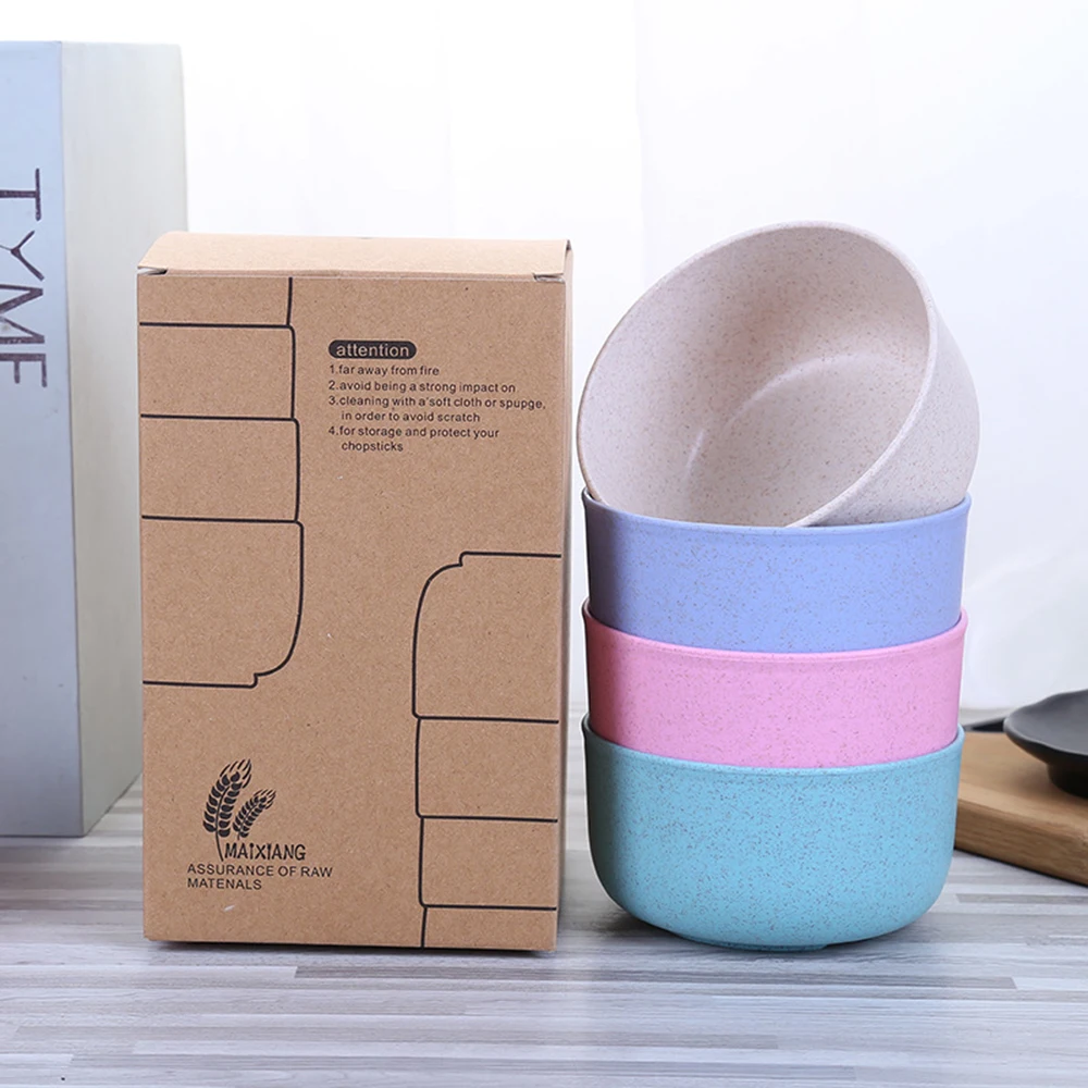 Миска из пшеничной соломы 4 шт./компл. экологически безопасная миска для детей и