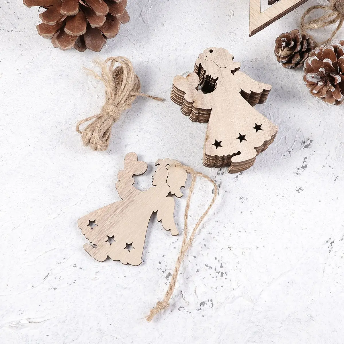 10 шт. украшения для рождественской елки подвесные деревянные подвески из