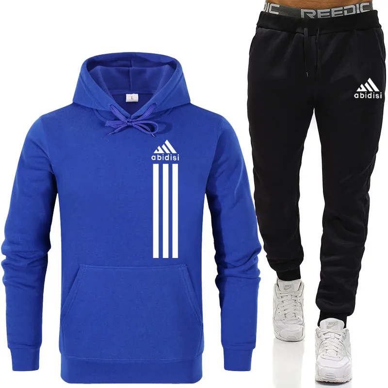 

New Men's Autumn Winter Sets Hoodie+pants Two Pieces Casual Tracksuit Male Sportswear Gym Brand Clothing Sweat Suit