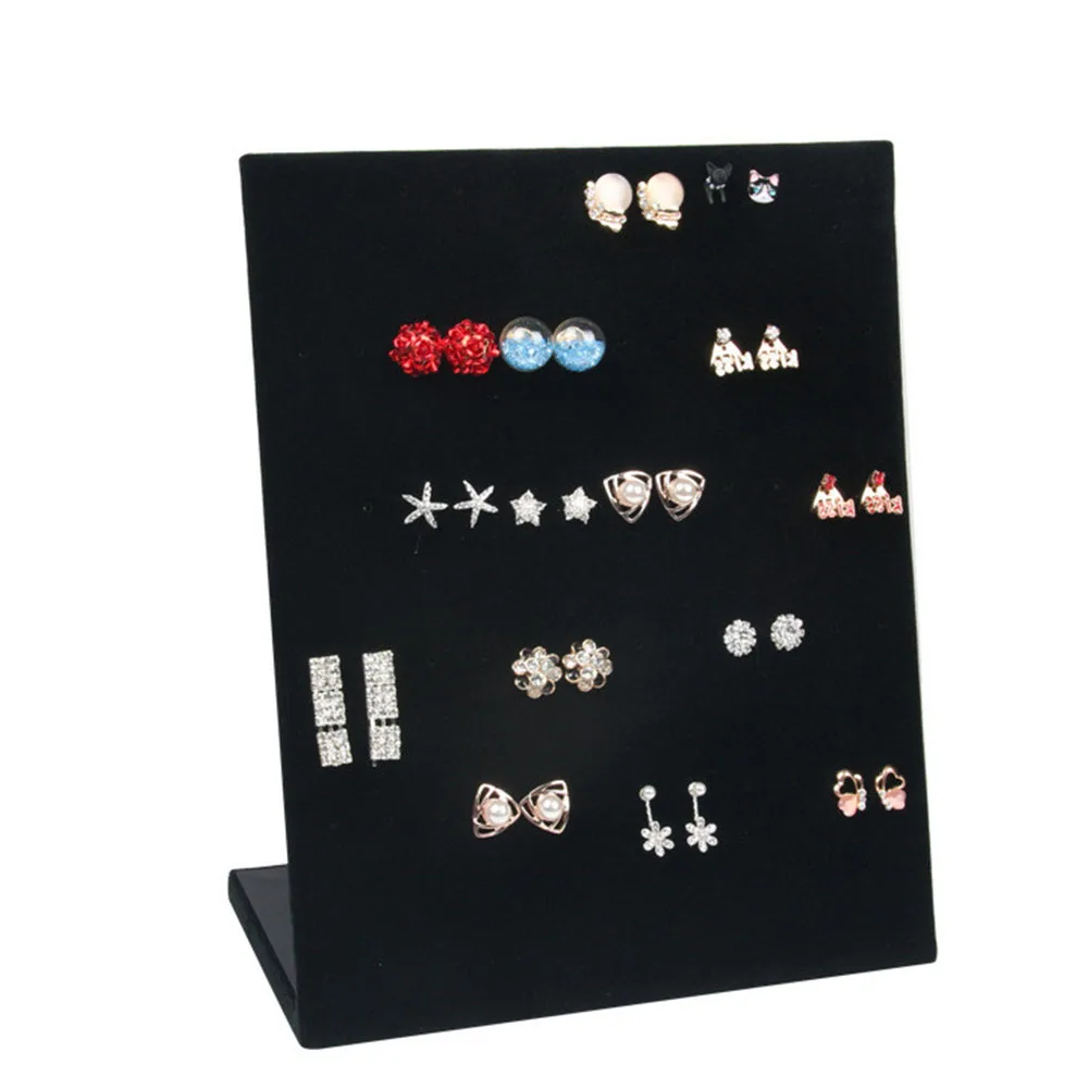 Держатель для сережек в форме буквы L бархатная Подставка ожерелья и браслета