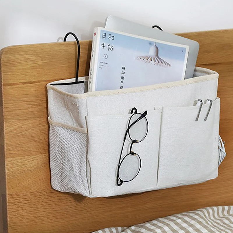 Холщовая прикроватная подвесная карманная сумка для хранения магазинов в