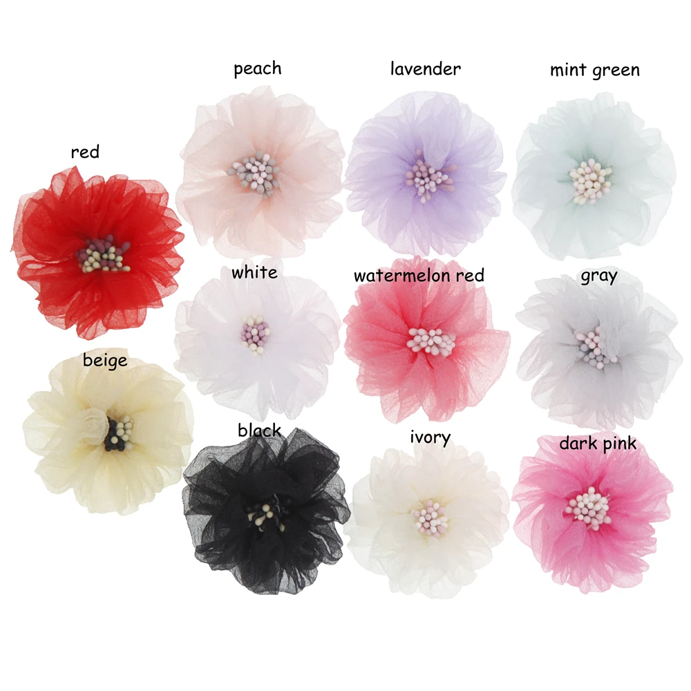 Аксессуары для волос Детские шифоновые цветы 10 шт./лот |