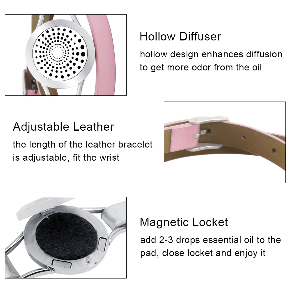 Браслет с диффузором для ароматерапии в виде единорога медальон из нержавеющей