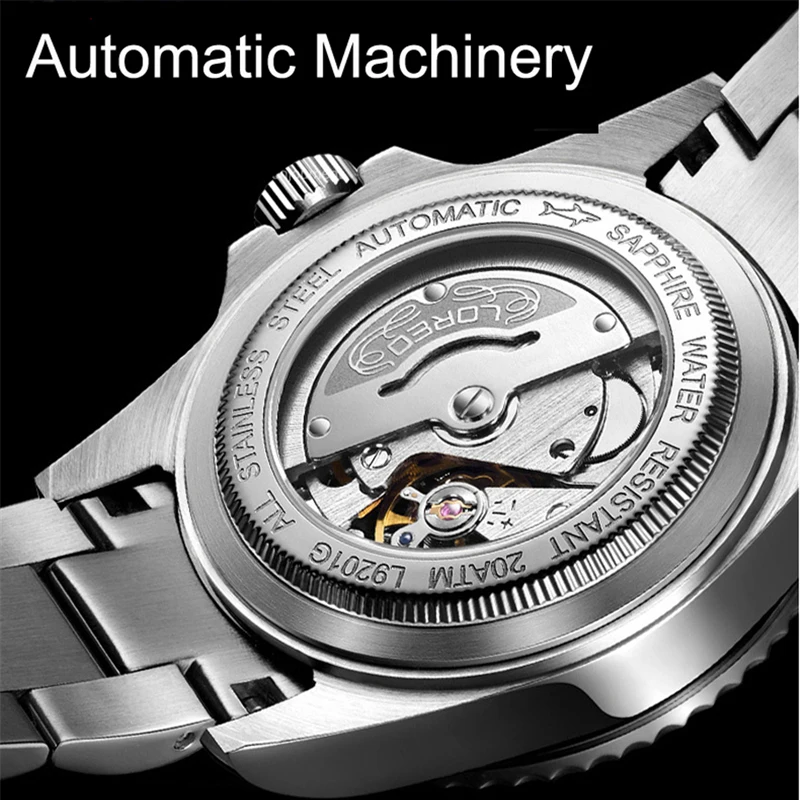 Часы Relojes Hombre LOREO мужские спортивные автоматические механические брендовые