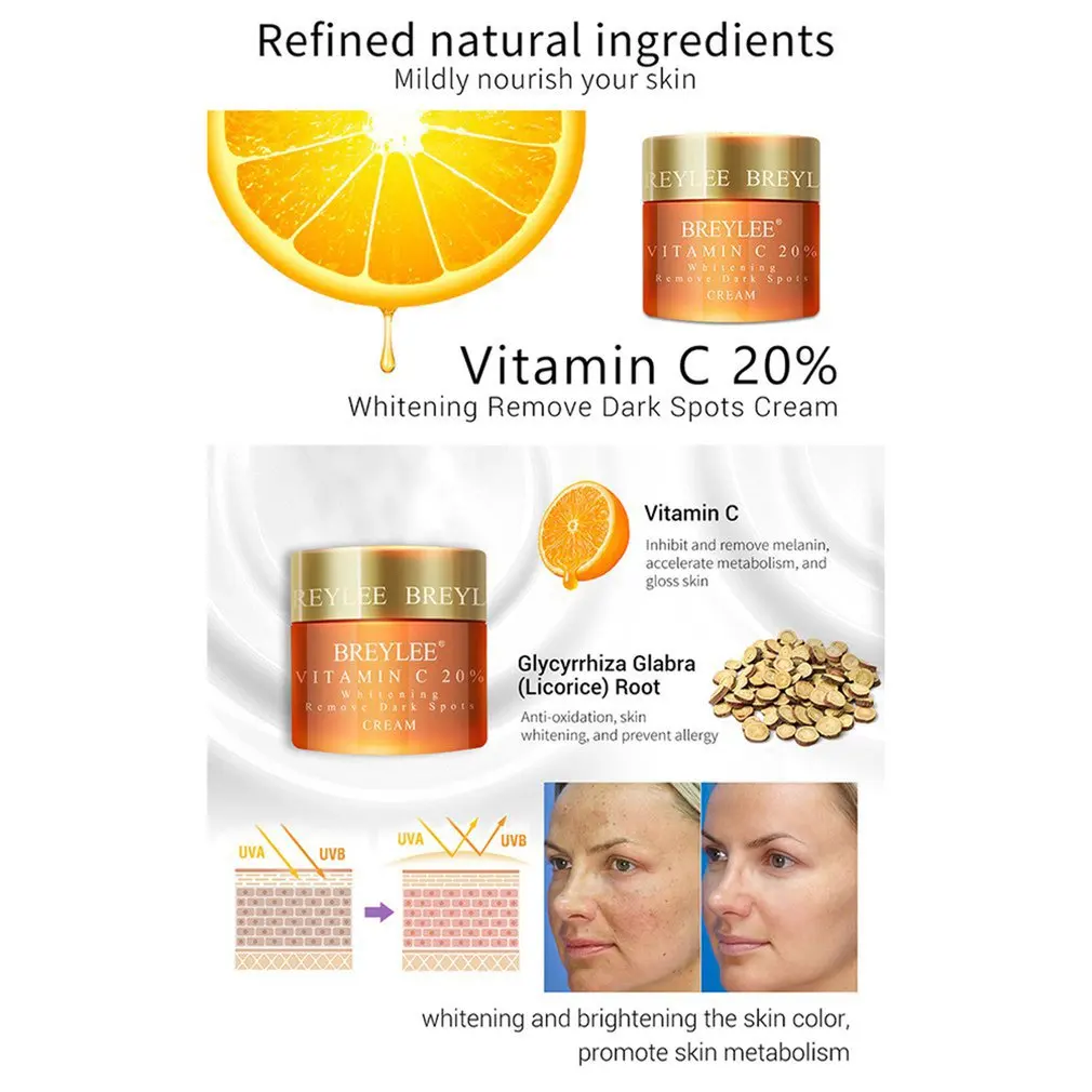 Витамин C уход за кожей лица крем Сыворотки ВК выцветает веснушки для удаления