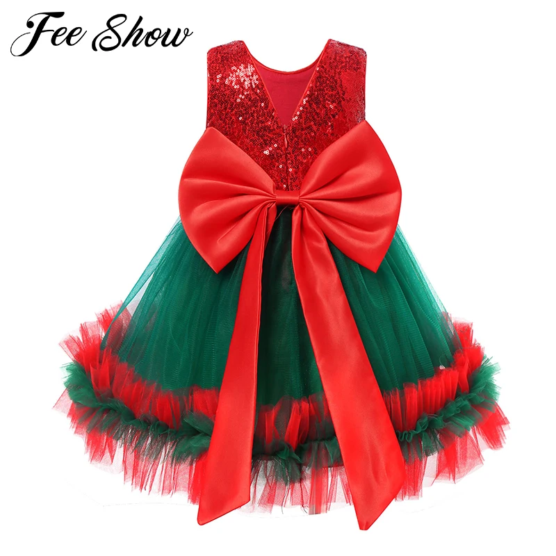

Детское рождественское платье с блестками, на возраст 12-5 лет