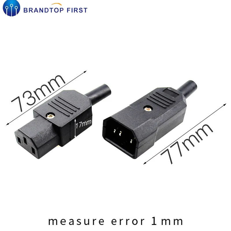 10A 250V черный IEC C13 женский и мужской разъем Rewirable питания 3 pin ac Розетка |