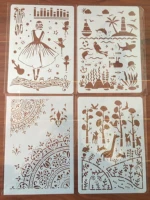 4pcs set a4 ocean world girl deer stencils painting coloring embossing scrapbook album decorative template