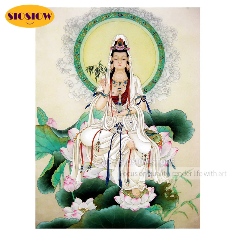 5D Сделай Сам религиозный бриллиант картины Будды Kwan Yin Bodhisattva полная дрель