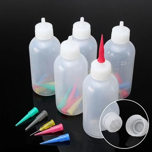 5pcs Condiment Squeeze Bottle With Cap Dispenser Bottle Nozzle Tattoo Ketchup Dispenser Sauce Cake Decorating Craft