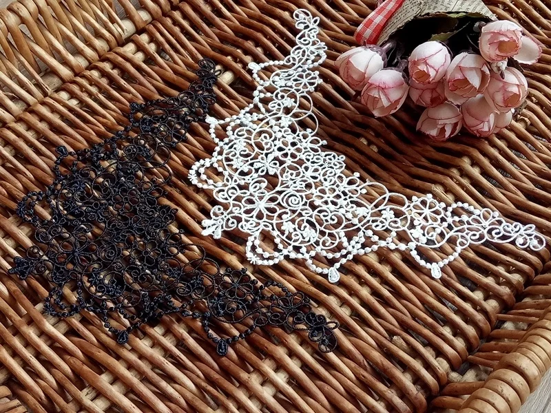 

Exquisite hollow water soluble fabric, lace small neckline, DIY handmade, dress, sewing decorative accessories