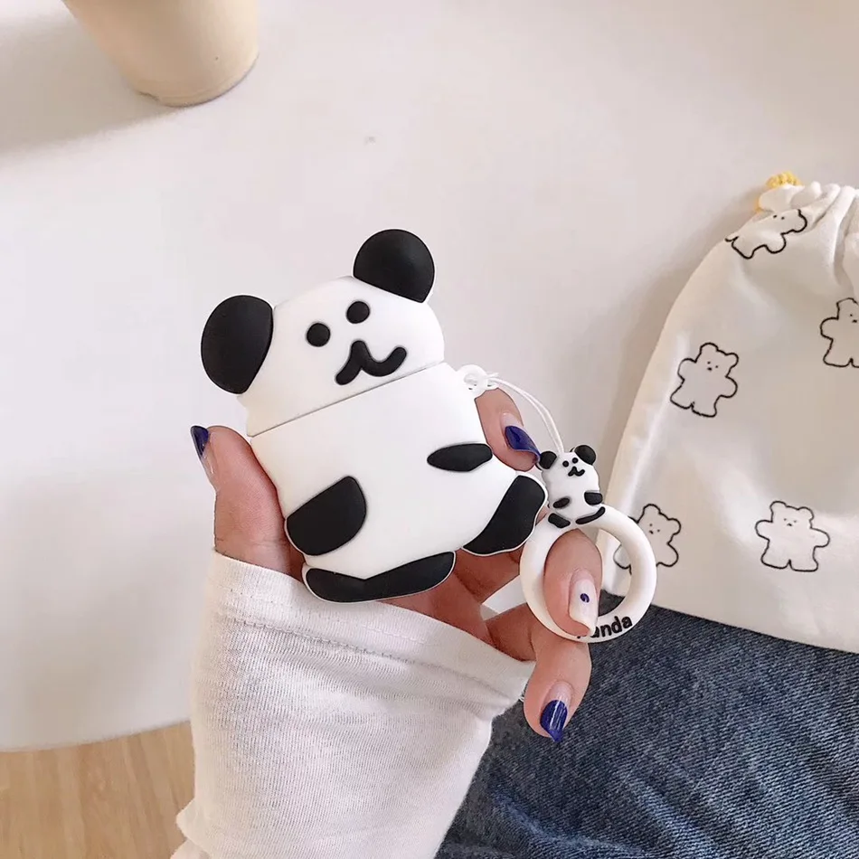 Для AirPods чехол 3D милый мультяшный медведь чехол для наушников для Airpods 2/i10/i11TWS ins стильный защитный чехол с кольцом на палец