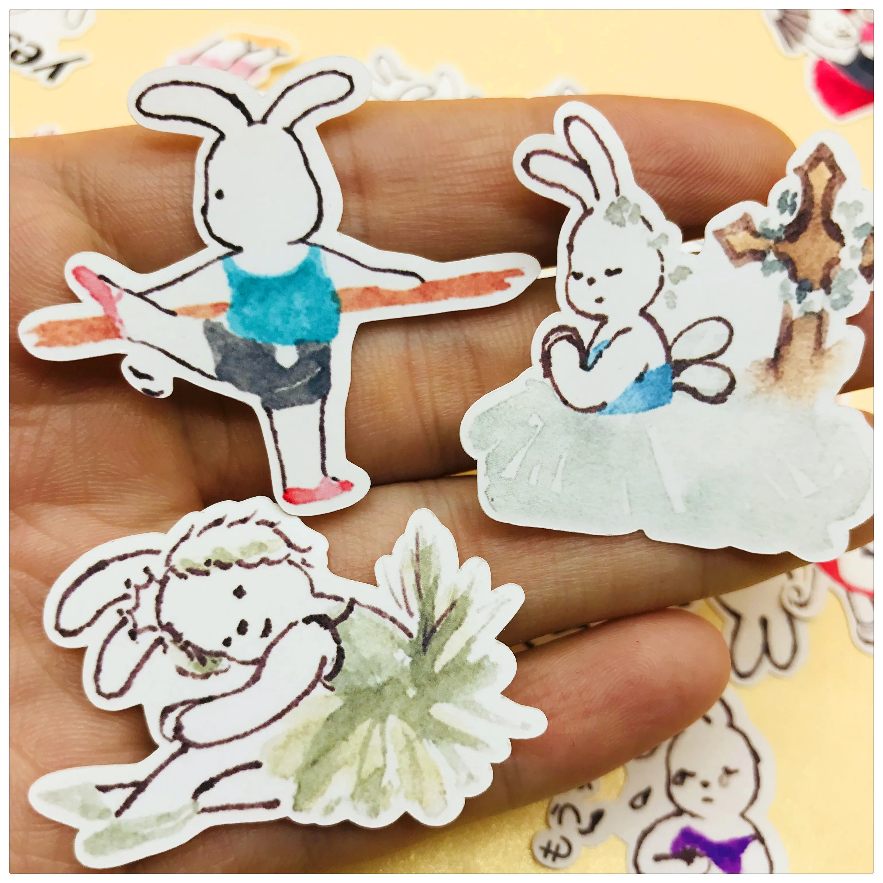 38 шт. ручной рисования руководство Стикеры пакет танцора наклейки кроликов s