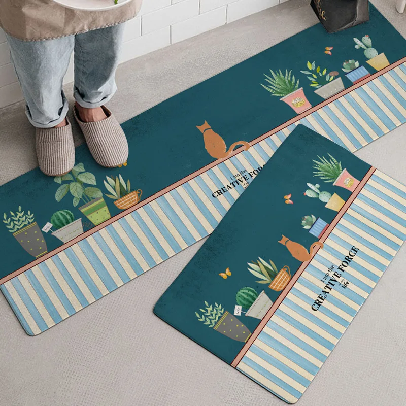 washable non slip kitchen rug long print corridor carpets decoration in the bathroom bedroom floor home cheap entrance door mats free global shipping