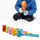 Детская пластиковая форма для зимнего снега, песочного песка, приспособление для изготовления снежков в форме медведя, зажим для снежков, боев, развлечений на открытом воздухе, спортивные игрушки