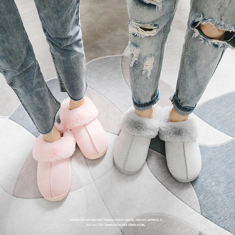 Женские домашние тапочки зимняя теплая обувь женские шлепанцы на плоской