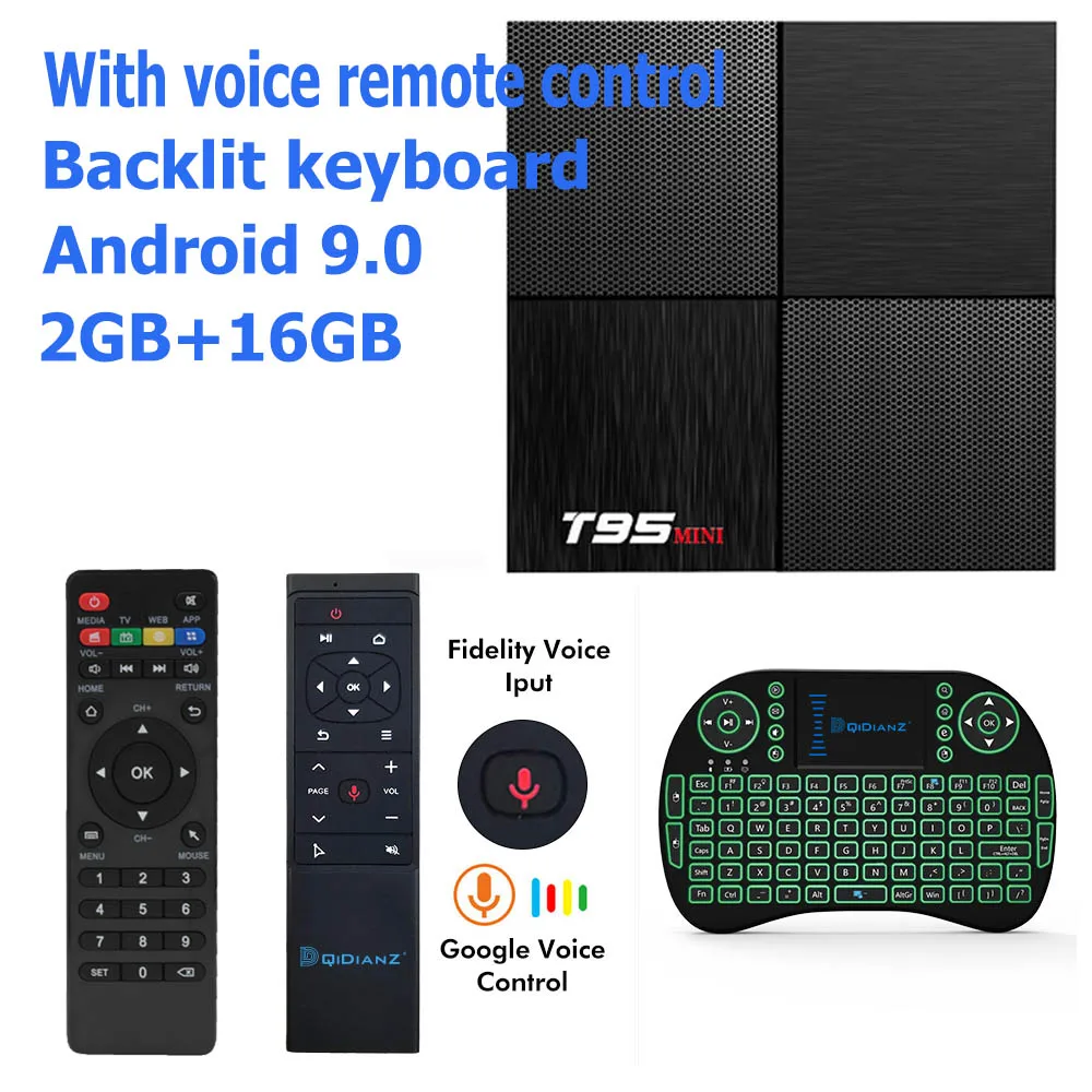 2G 16G Keyboard MT12 T95mini Smart tv box Android 9,0 2,4G Wifi H6 четырехъядерный H.265 6K HD Netflix медиаплеер приемник игровой набор магазина - Цвет: 2G 16G Keyboard MT12