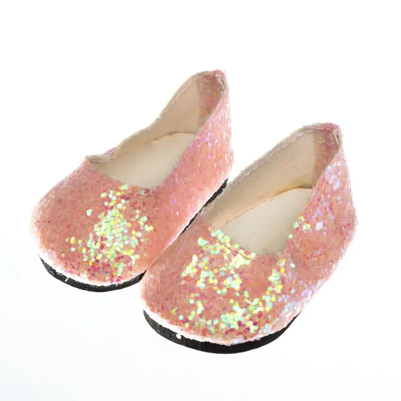 

7Cm Doll Shoes Sequins Shoes For 43Cm Baby New Born Reborn Doll&18 Inch American Our Generation Girl`s Toy 1/3 Blythe DIY