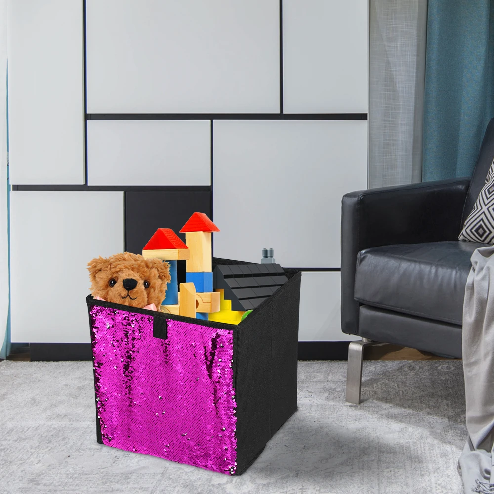 Горячая Новинка DIY коробка для хранения одежды с блестками нетканый складной