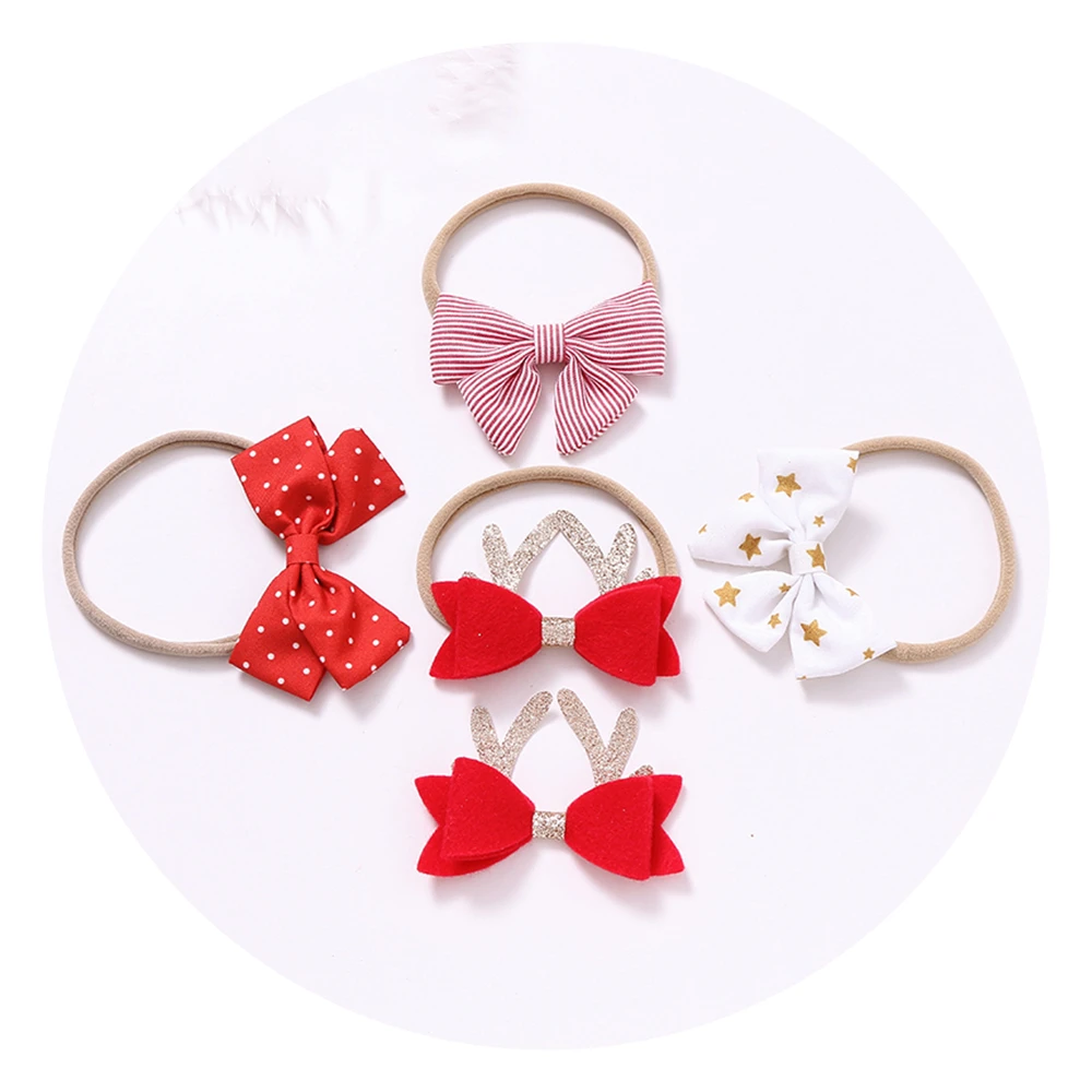 

Christmas Antler Baby Girl Headbands Baby Hair Accessories Cute Deer Ear Flower Crown Hair bands for Newborns Photography Props