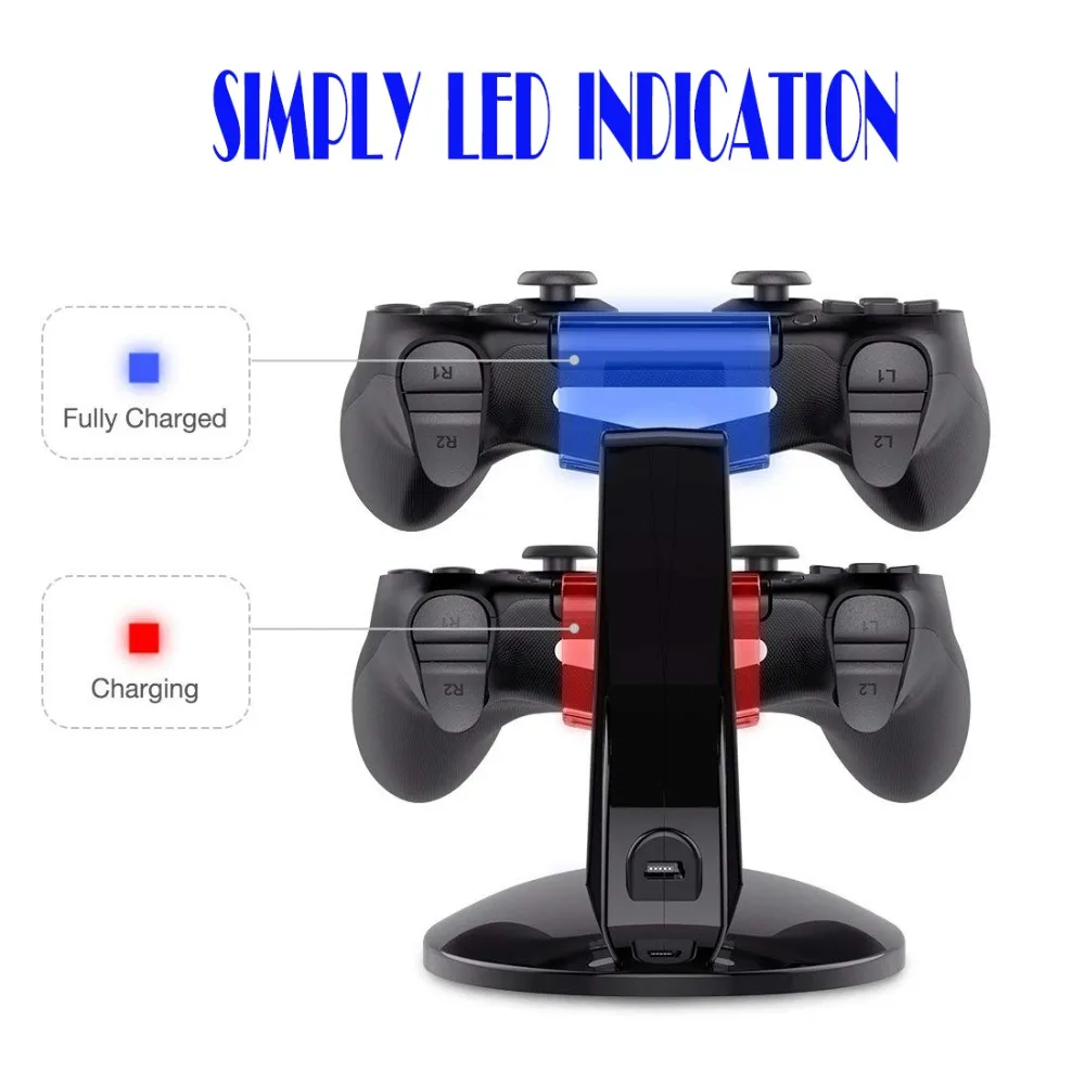 USB двойной контроллер Зарядное устройство для Sony PS4 геймпад Быстрая Зарядка