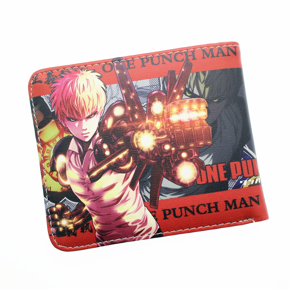 Аниме One Punch Man saitama кожаный кошелек для мальчиков и девочек на молнии с карманом для монет Короткий держатель для карт из искусственной кожи с мультяшным принтом