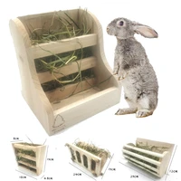 wooden rabbit hay feeder small animals feeding bowl rack feeding watering supplies for guinea pig dishes pet feeder accessories