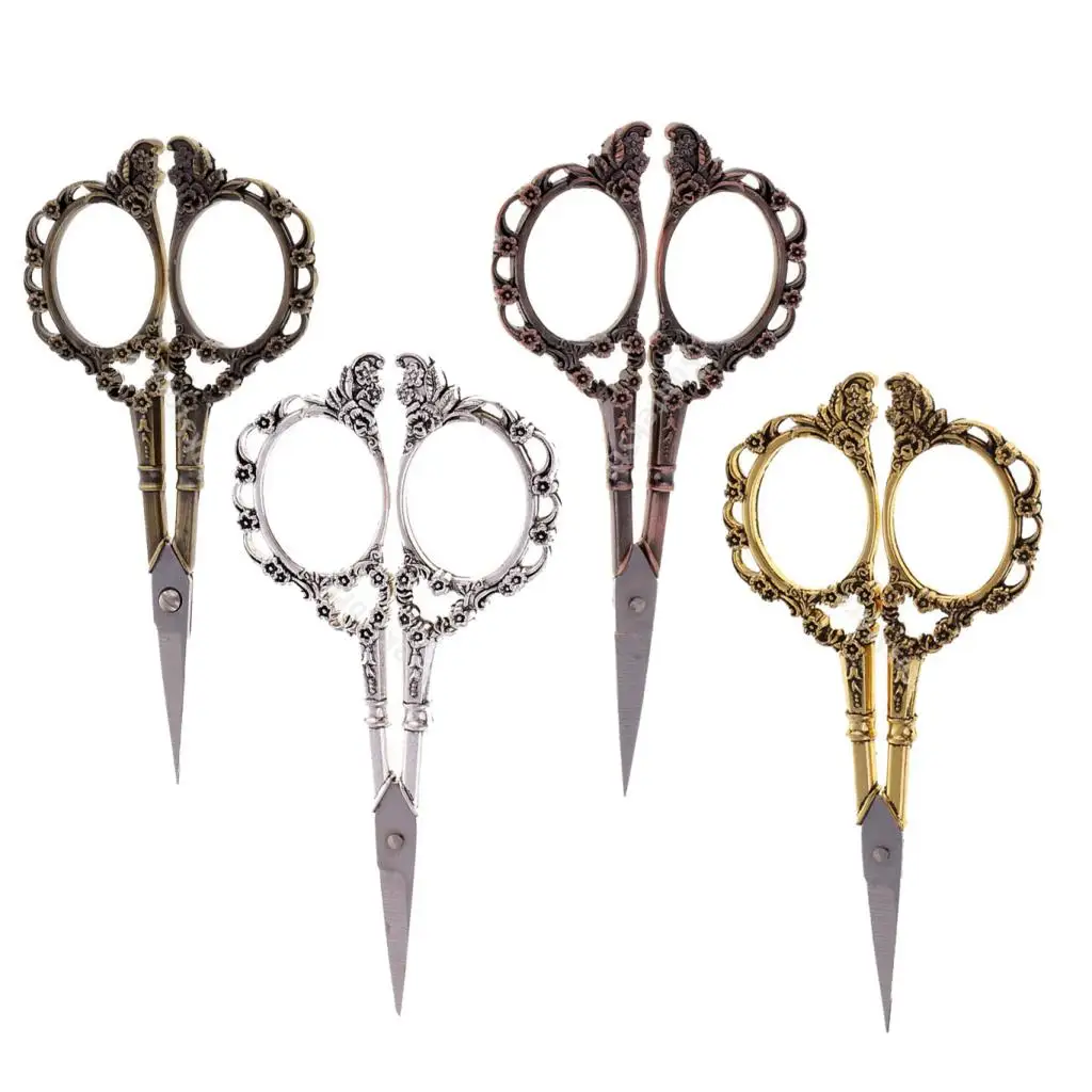 Винтажные европейские ножницы из нержавеющей стали с цветком сливы портные для