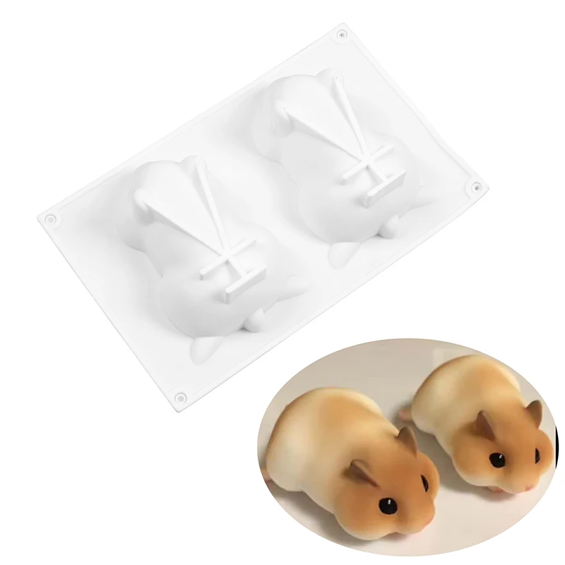 

Hamster Mousse Cake Mold Ice Cream Chocolate Fondue Bottom Oil Mold Kitchen Tool Three-Dimensional Baking Tool