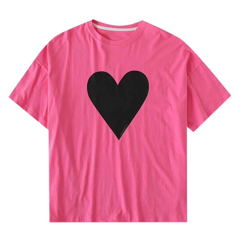 

Love T-shirt Women's Short Sleeve 2021 Summer New Cotton Loose Top Ins Popular Net Red Design Sense Niche