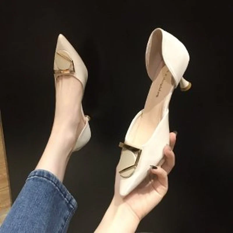 

Женские туфли, Модные женские сандалии с открытым носком, на каблуке, Женская универсальная обувь, летняя сексуальная обувь с острым носком,...