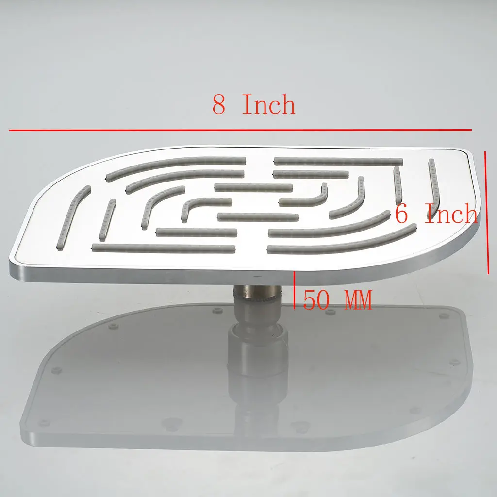 

Marine High Flow Leaf Shower Head 8" High Pressure Waterfall Stainless Steel