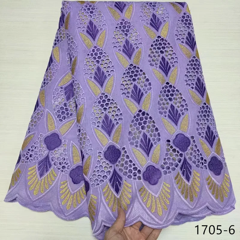 

5 yards 100% cotton Swiss Voile lace African Lace Fabric Wedding Chiffon Fabric Embroidery Swiss Lace Fabric For Dress 1705