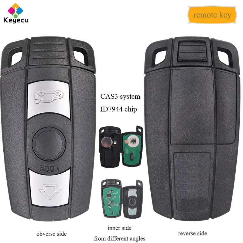 Пульт дистанционного управления KEYECU CAS3 с 3 кнопками сменный ключ для BMW 1 5 6 7 серий
