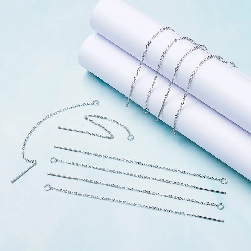 50 пар минималистичные 304 серьги из нержавеющей стали с длинными цепочками нити