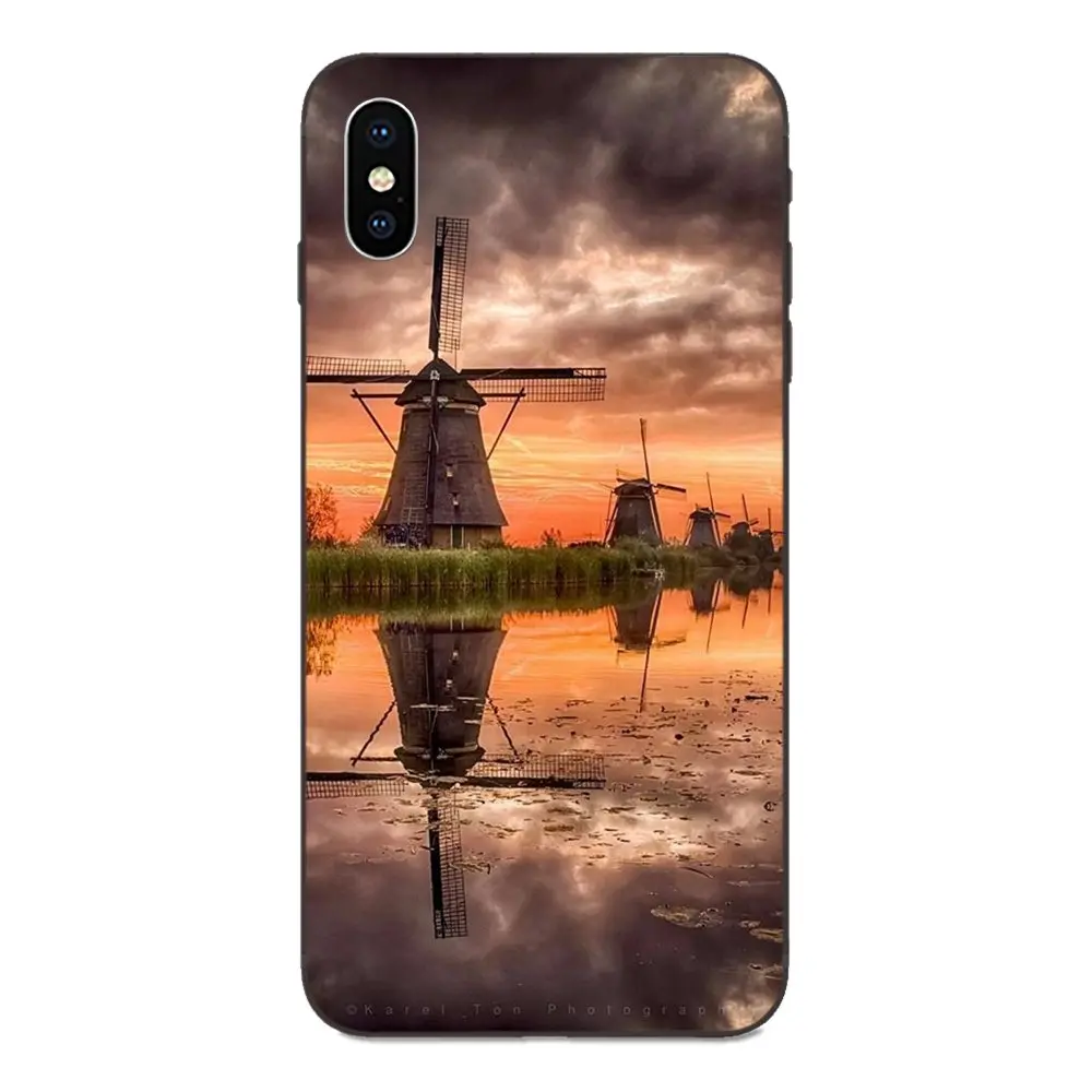 Красота пейзаж Голландии ветряная мельница для Galaxy A8 A9 звезды Примечание 4 8 9 10 S3 S4