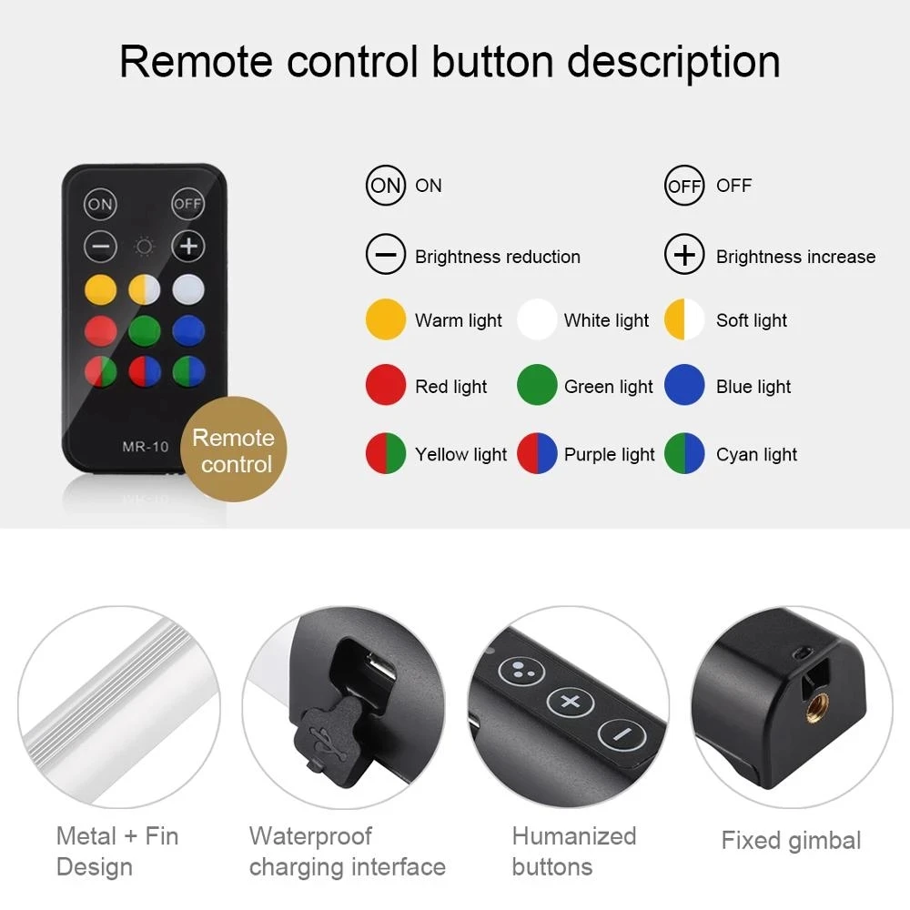 PULUZ RGB Цвет Фул Phototgraphy фото светодиодный Stick Регулируемый Температура ручной